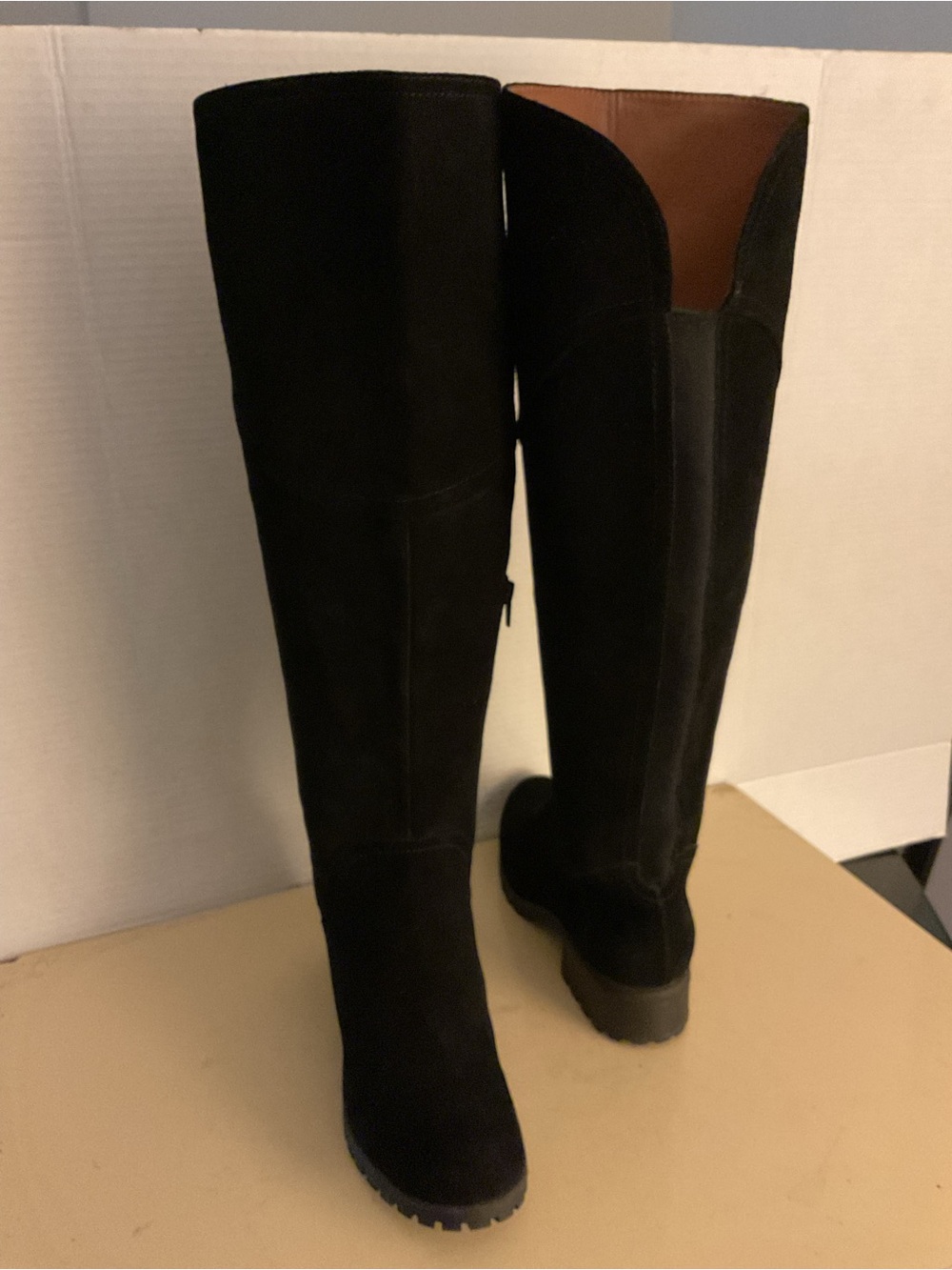 Lucky Brand women black suede tall Over-the-Knee Boots US 8